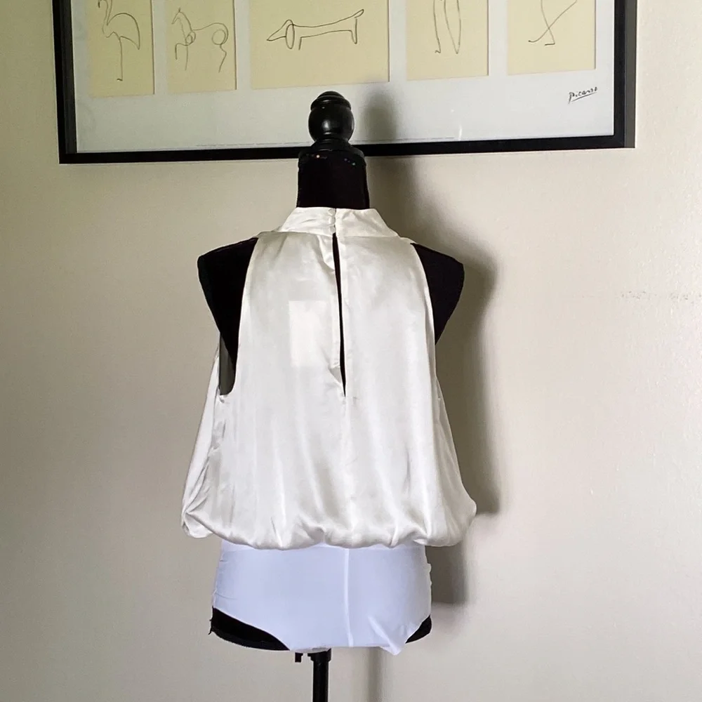 Kands London white pure silk halter neck blouse - Picture 6 of 9